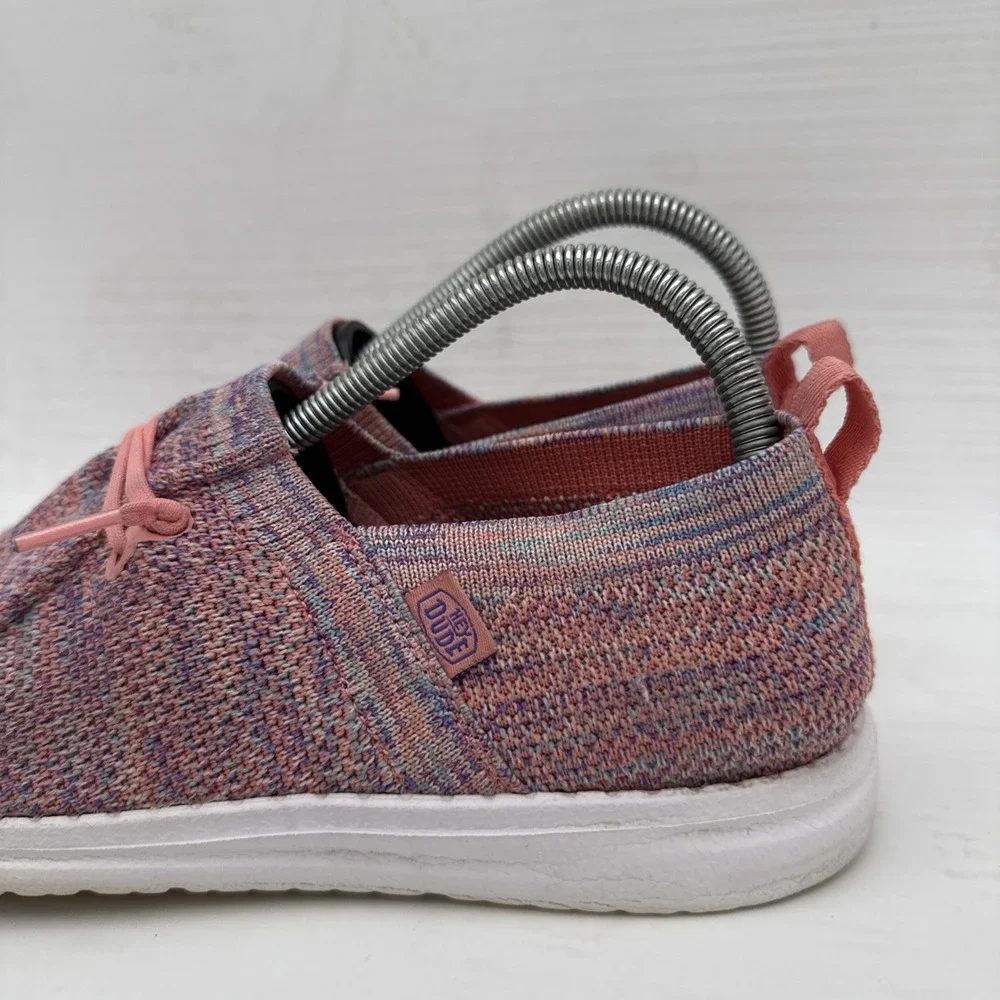 Hey Dude Wendy Halo Womens Size 7 Shoes Sunset Pink Multicolor Moc Toe Slip On
